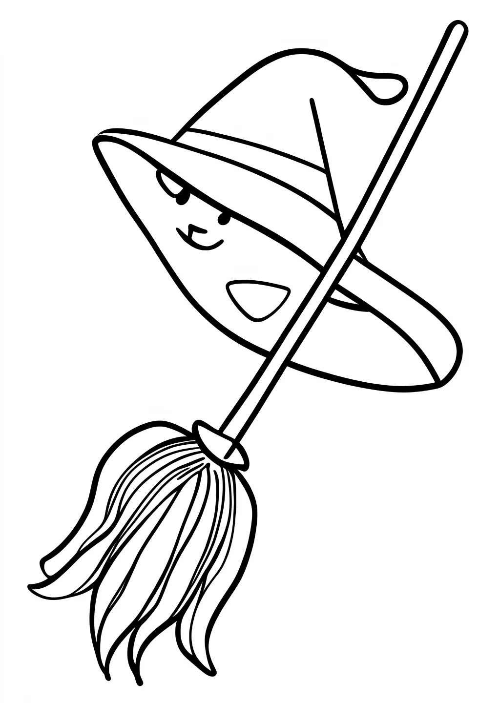 Halloween Broom Coloring Page