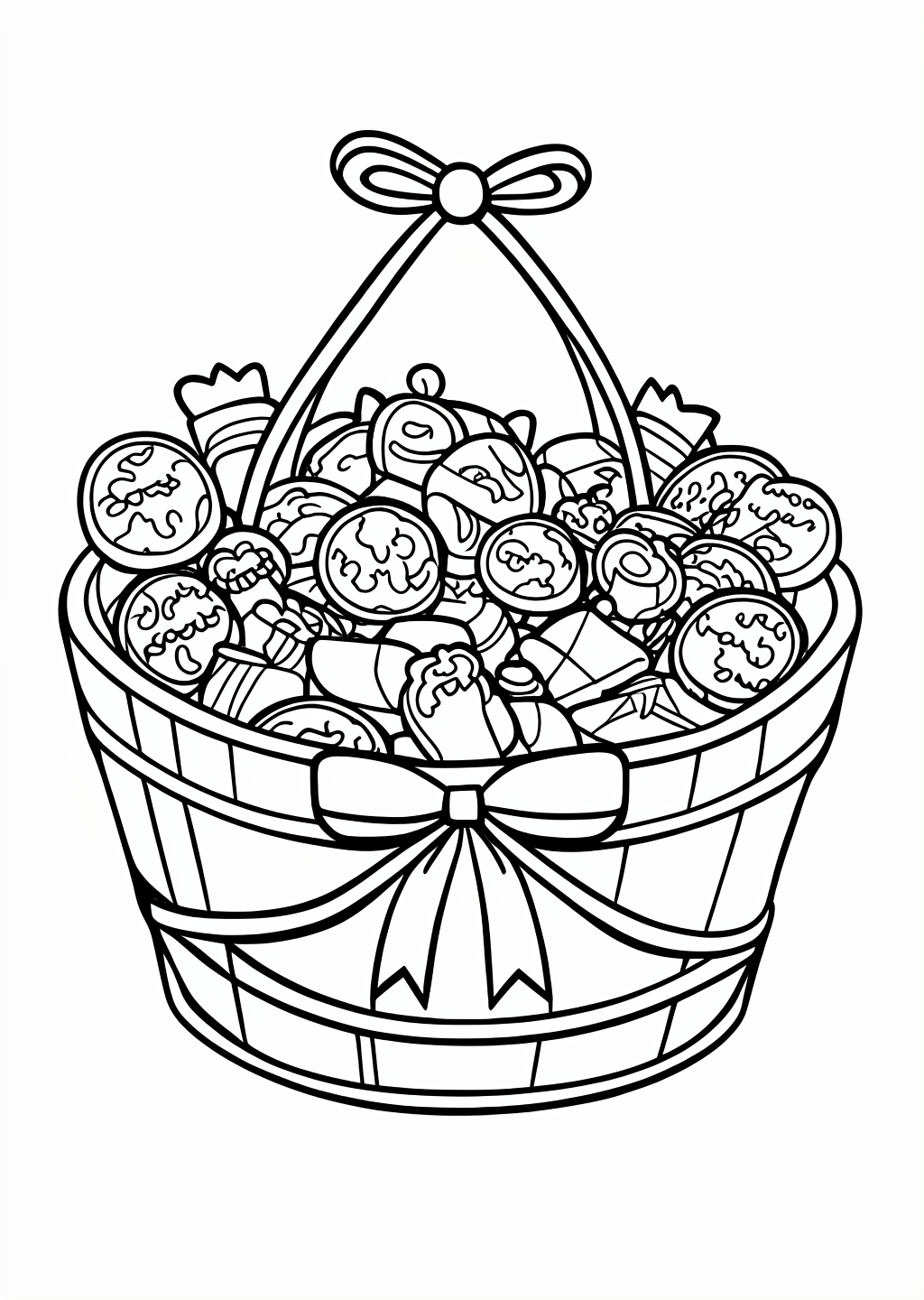 Halloween Candy Basket Coloring Page – line art
