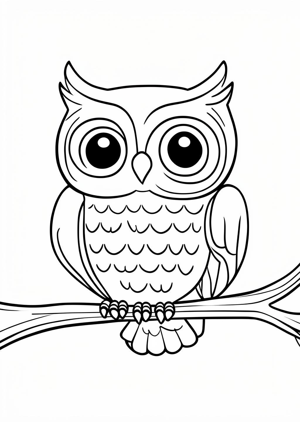 Halloween Owl Coloring Page – line art