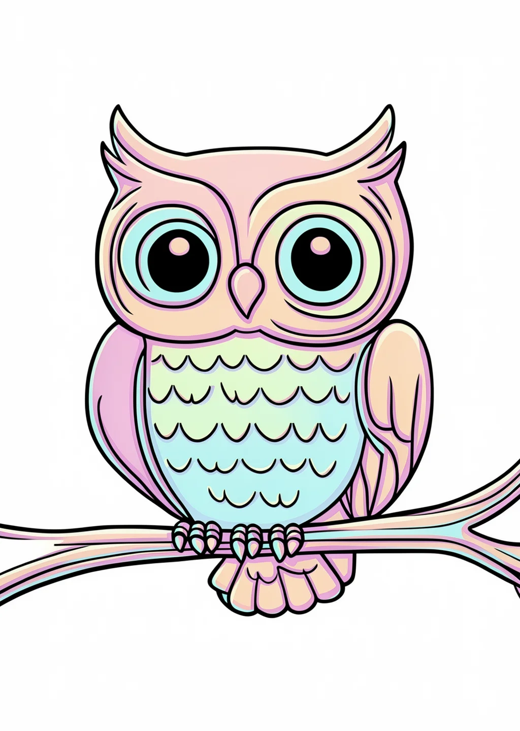 Halloween Owl Coloring Page – colored example