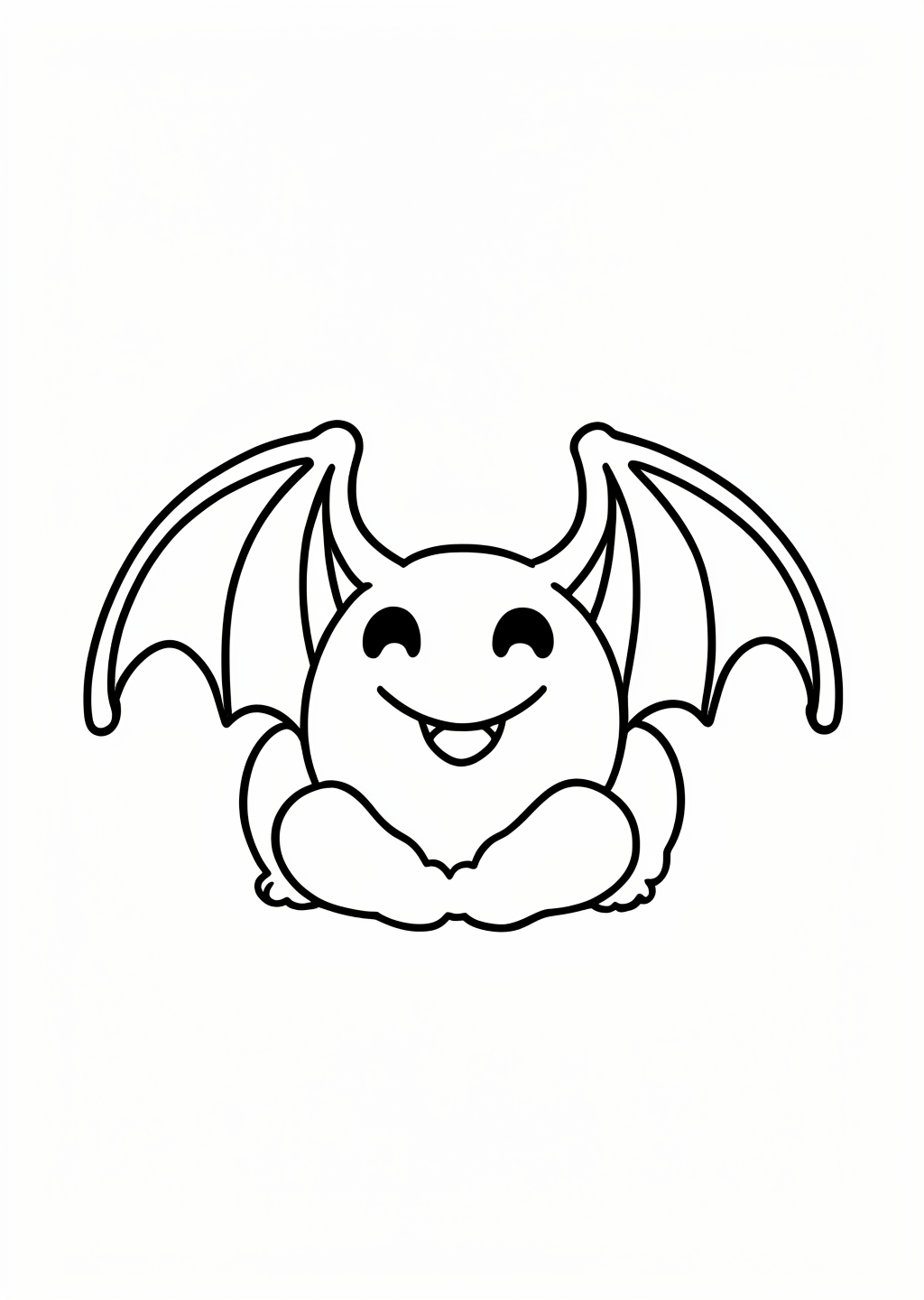 Halloween Bat Coloring Page – line art