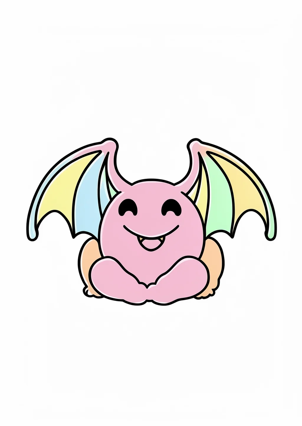 Halloween Bat Coloring Page – colored example