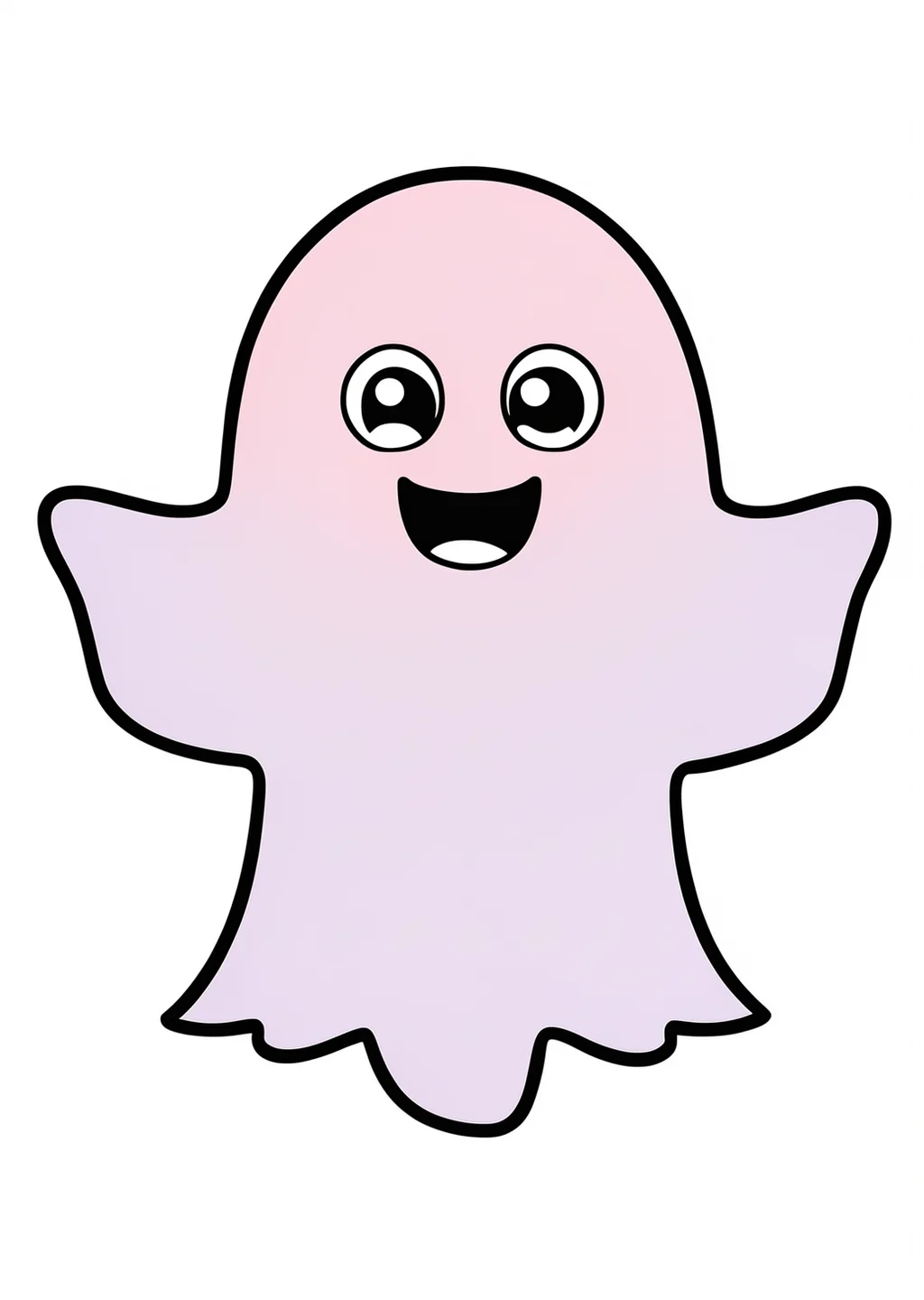 Halloween Ghost Coloring Page – colored example