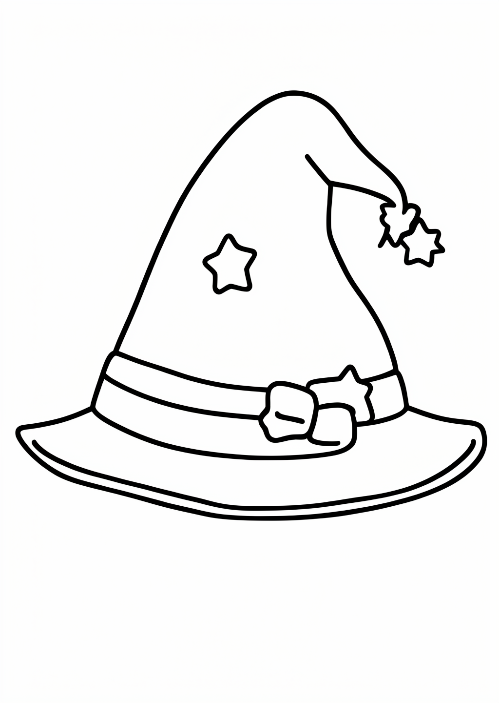 Halloween Witch Hat Coloring Page – line art