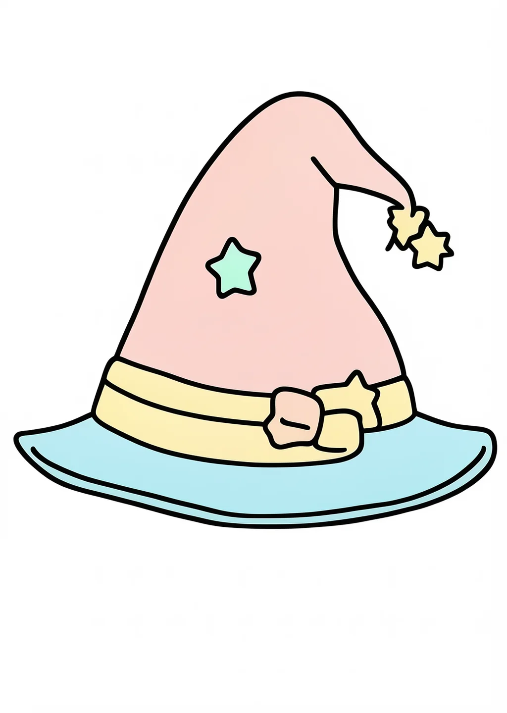 Halloween Witch Hat Coloring Page – colored example