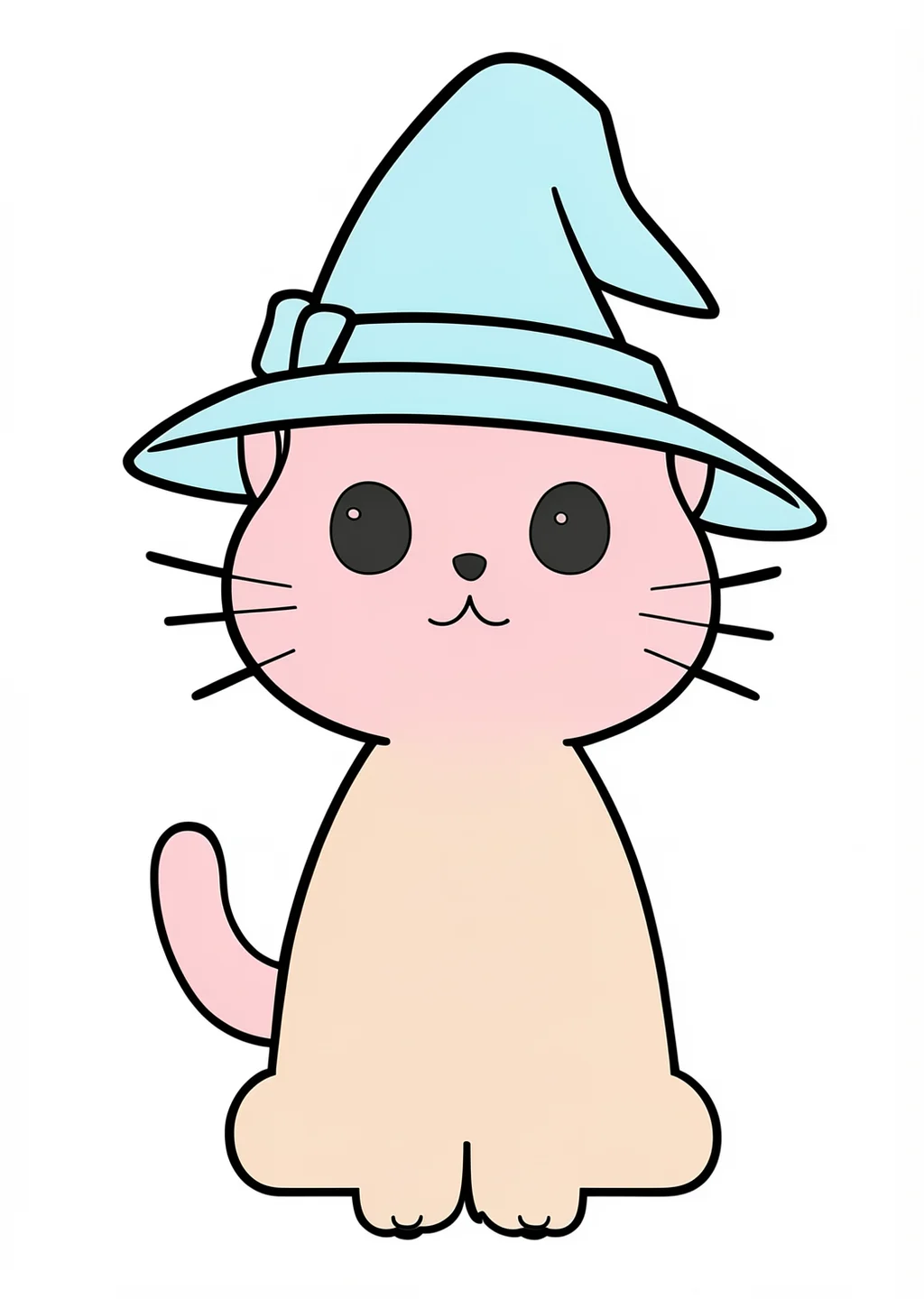 Halloween Cat Coloring Page – colored example