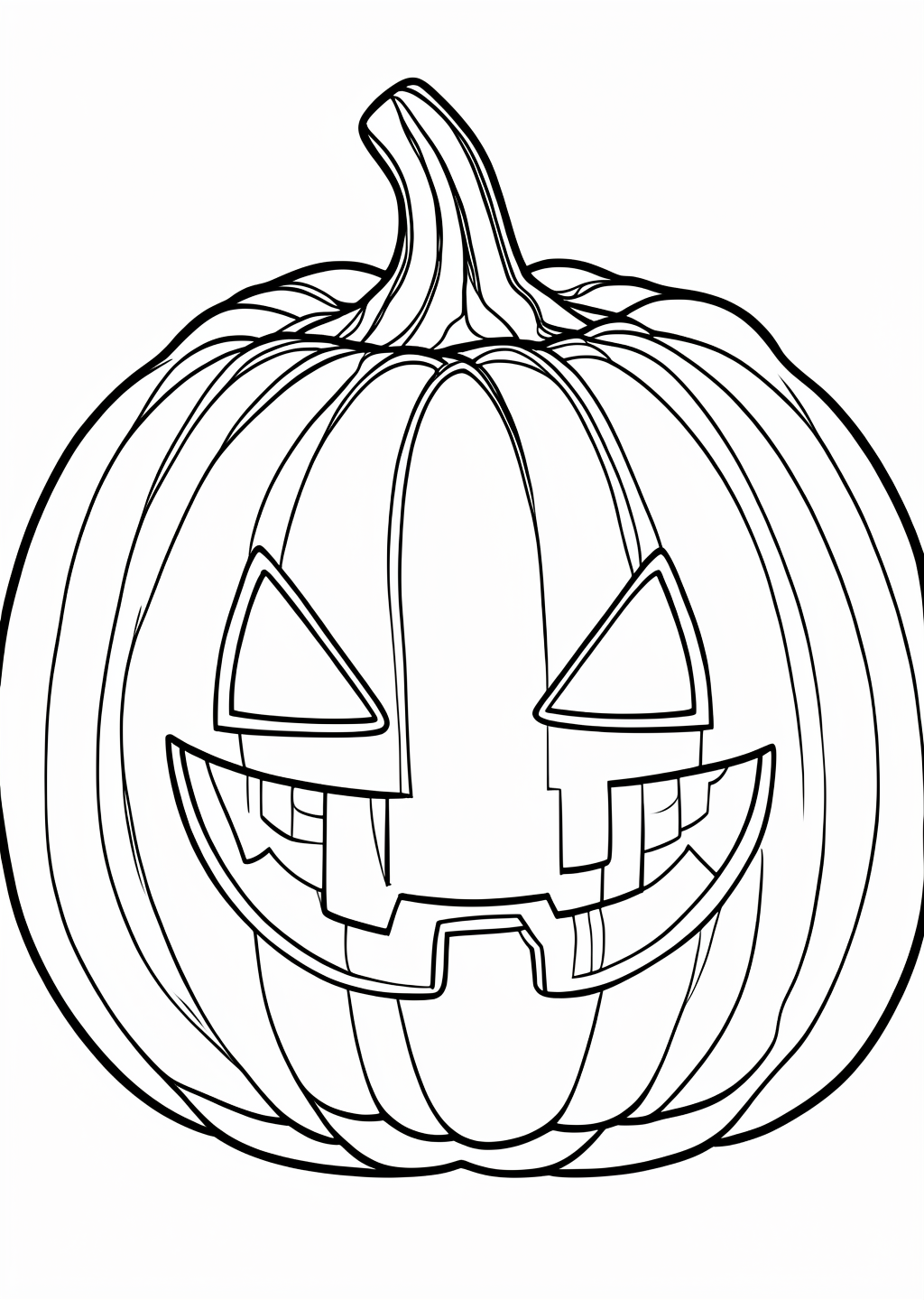 Halloween Pumpkin Face Coloring Page – line art