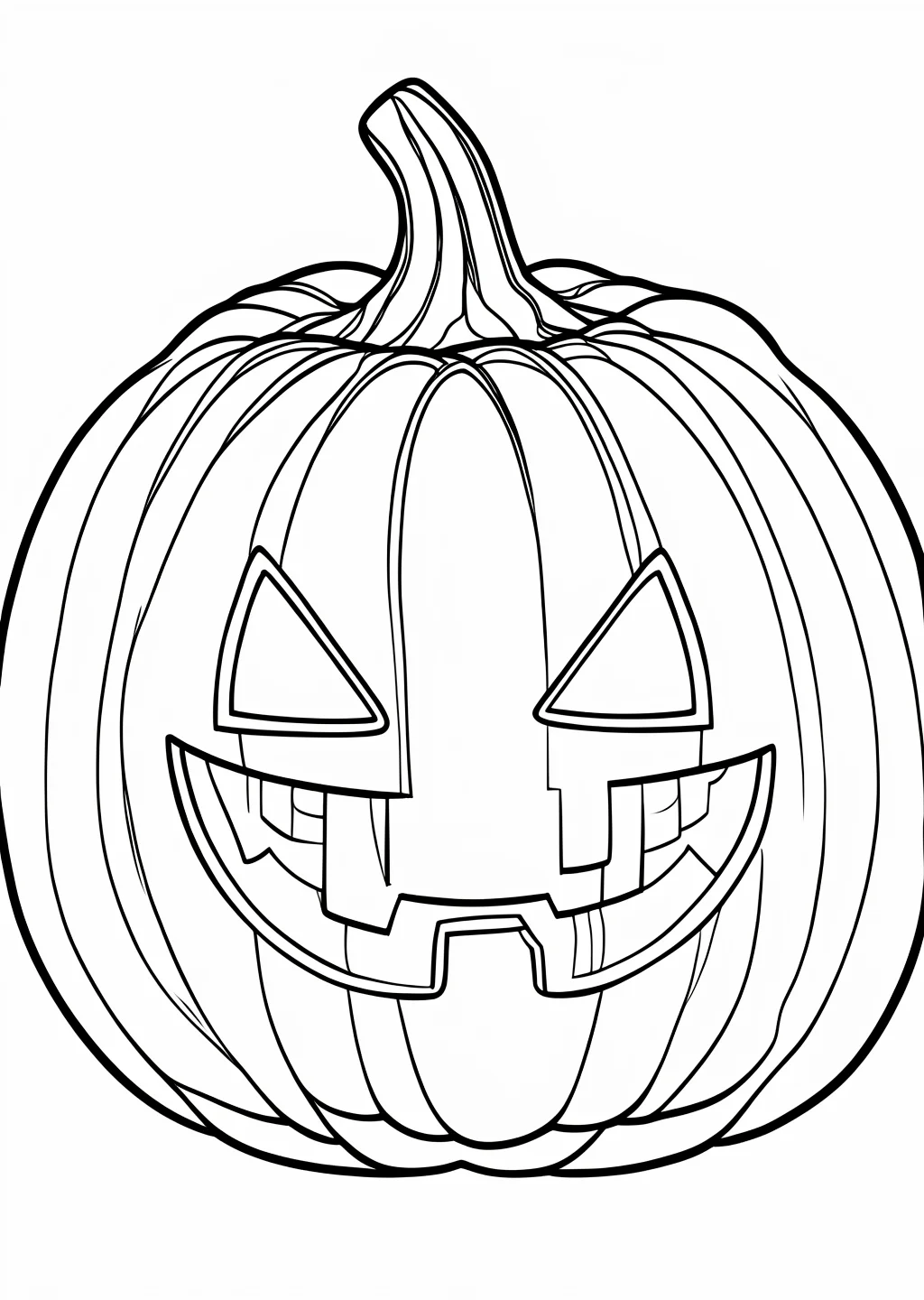 Halloween Pumpkin Face Coloring Page