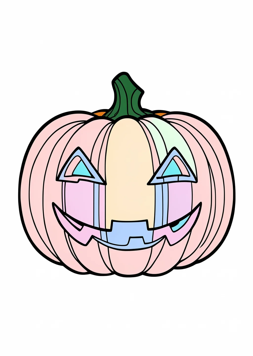Halloween Pumpkin Coloring Page – colored example