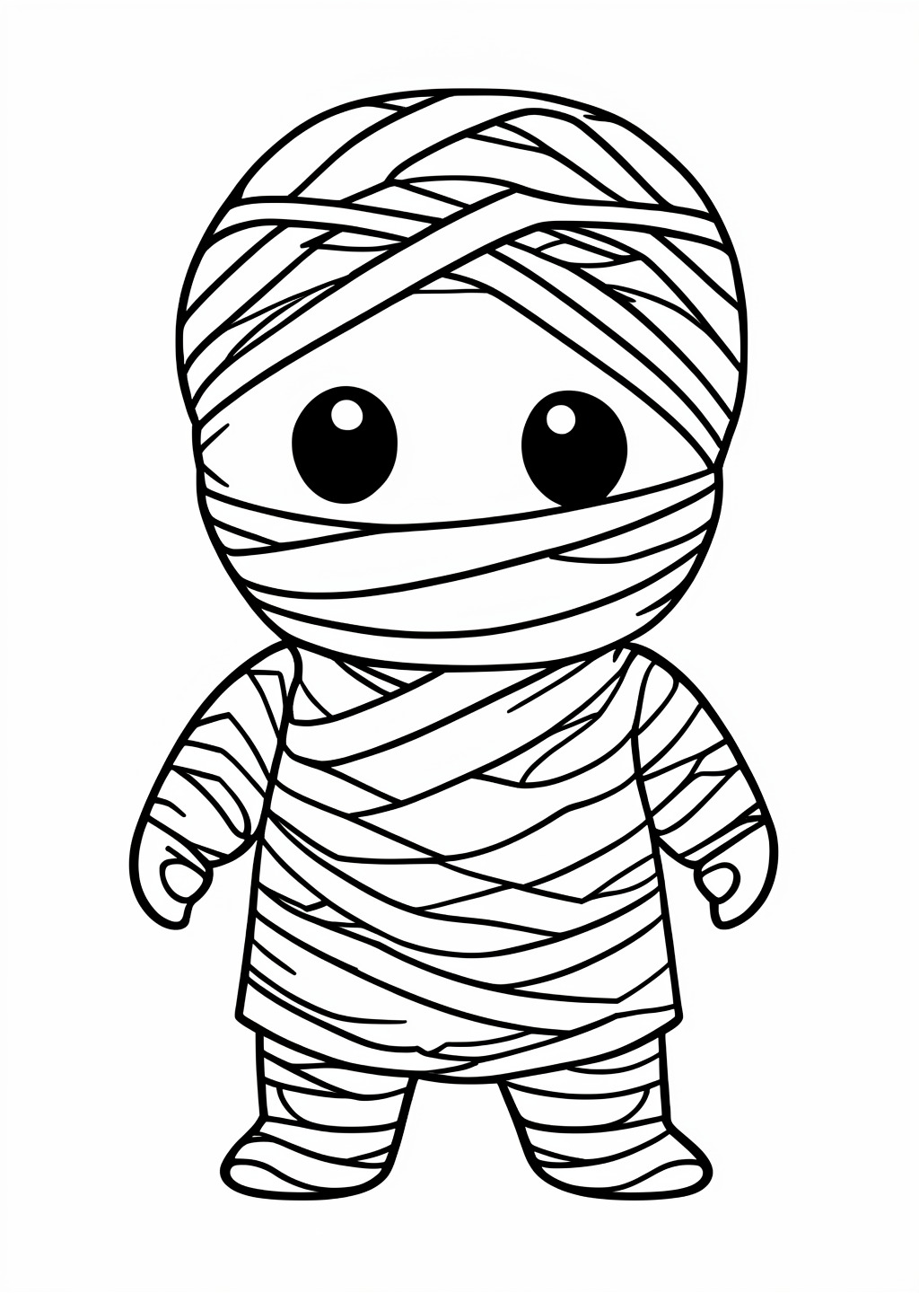 Halloween Mummy Coloring Page – line art