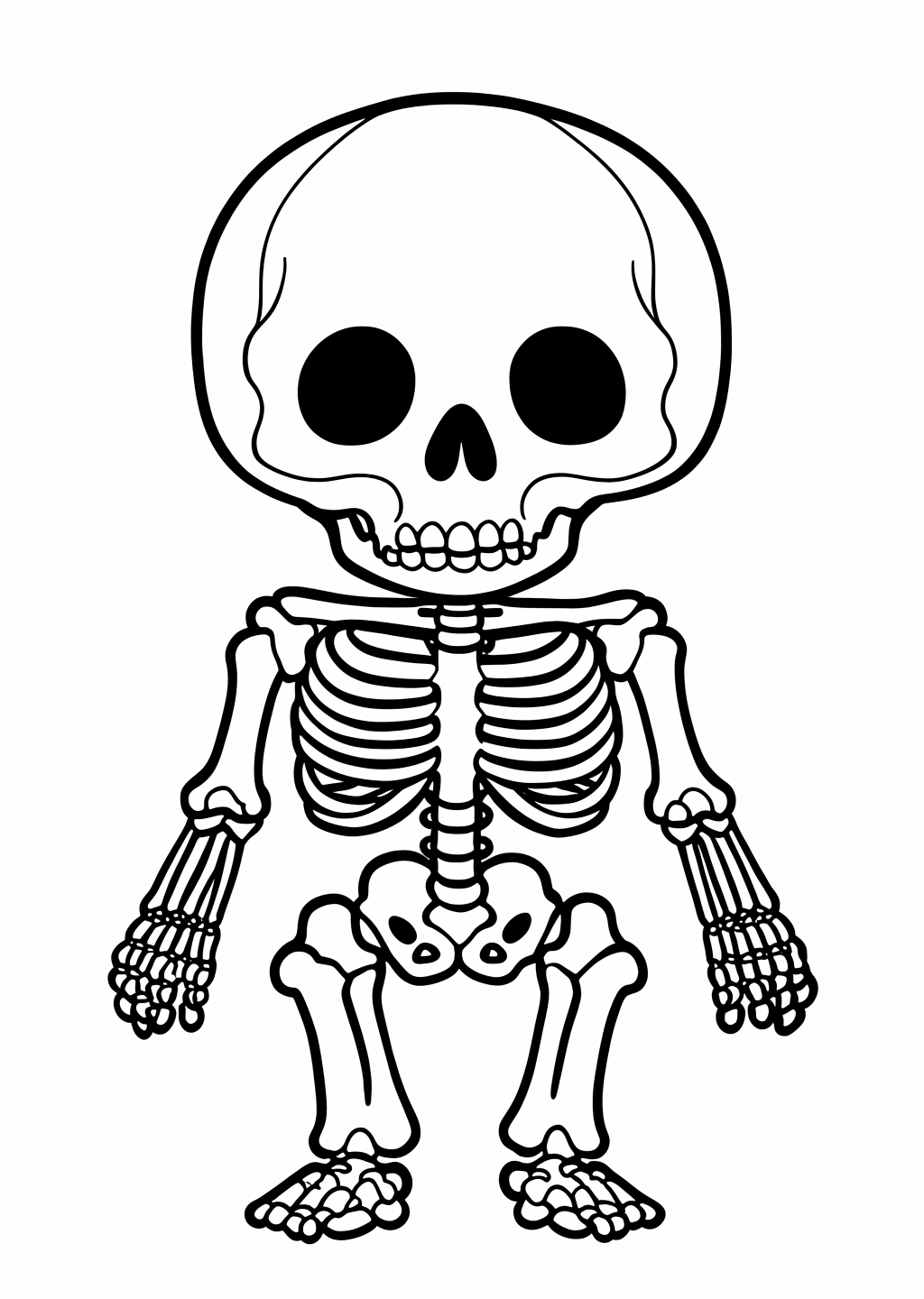 Halloween Skeleton Coloring Page – line art
