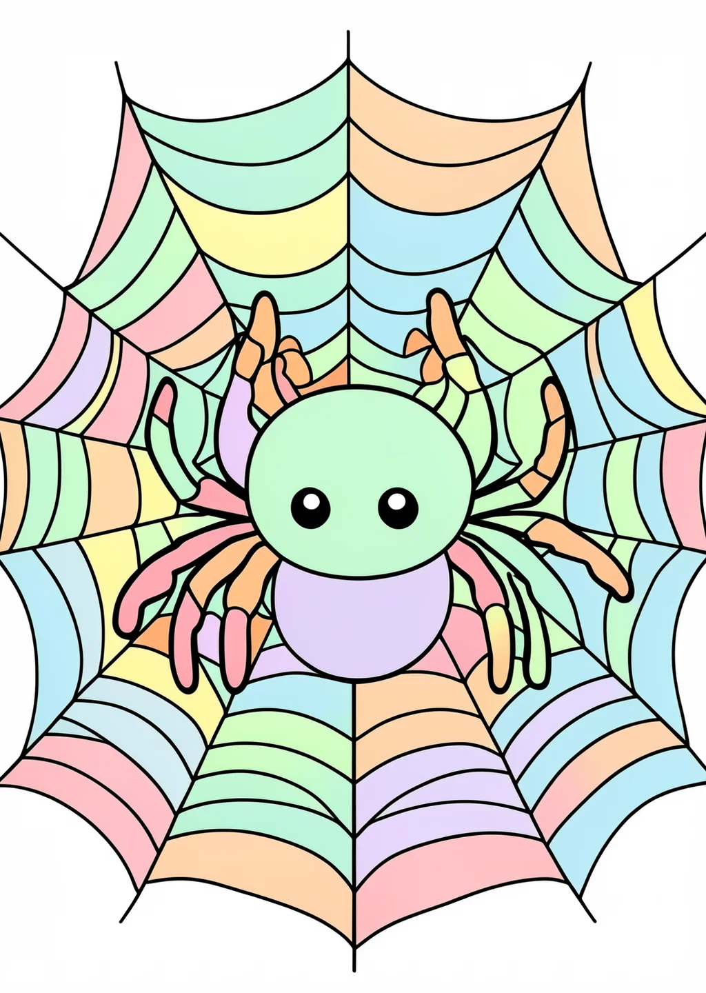 Halloween Spinne Coloring Page – colored example