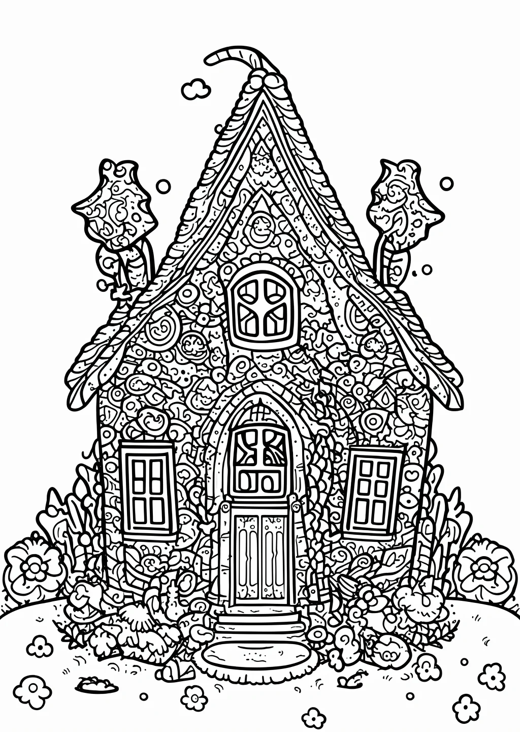 Halloween Spukhaus Coloring Page
