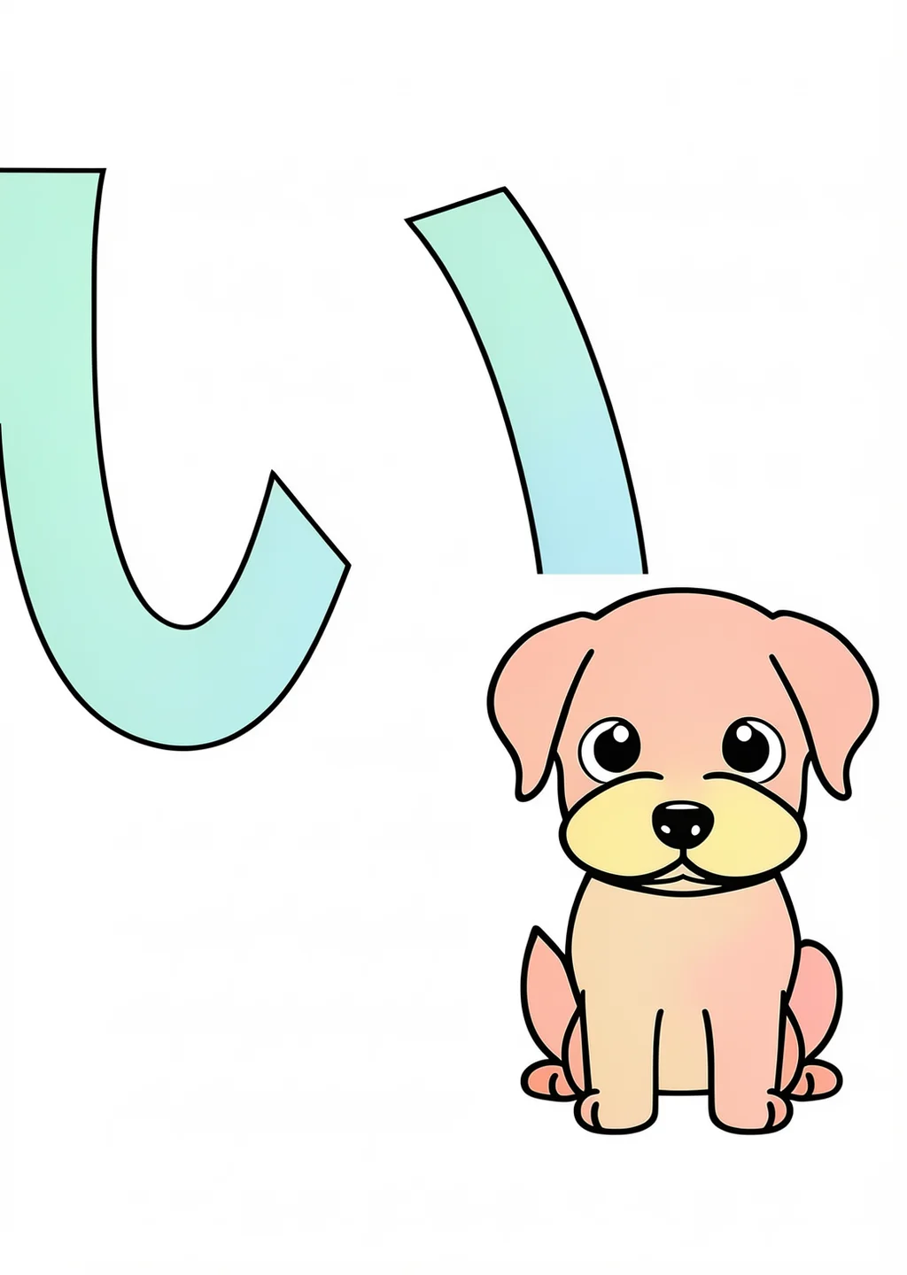 Hiragana I Coloring Page – colored example