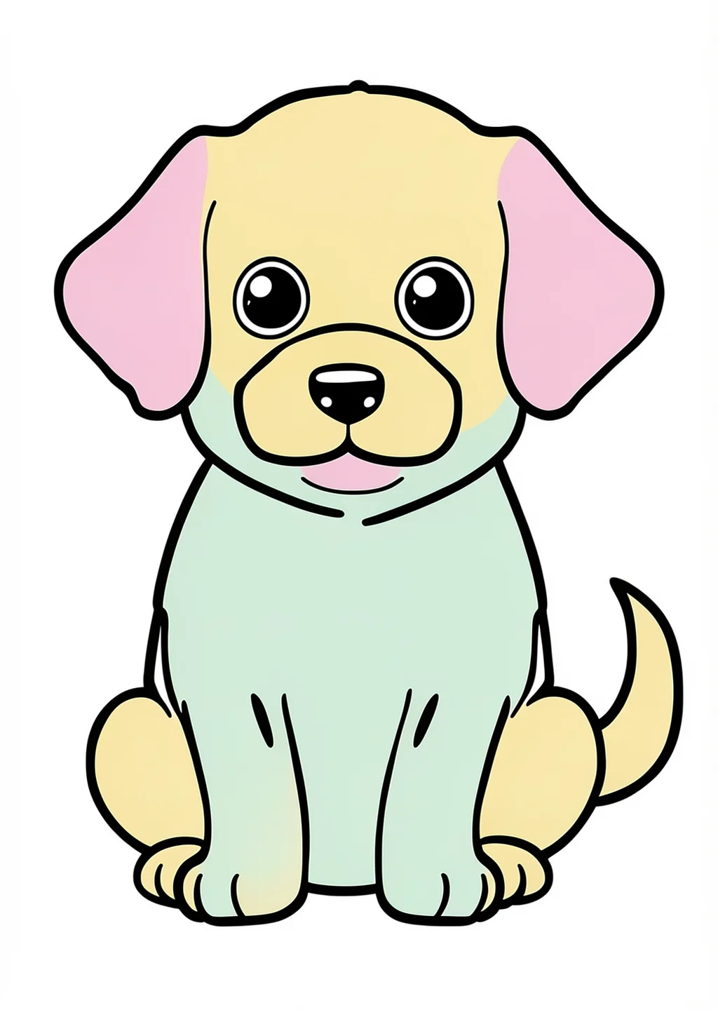 Dog Coloring Page – colored example