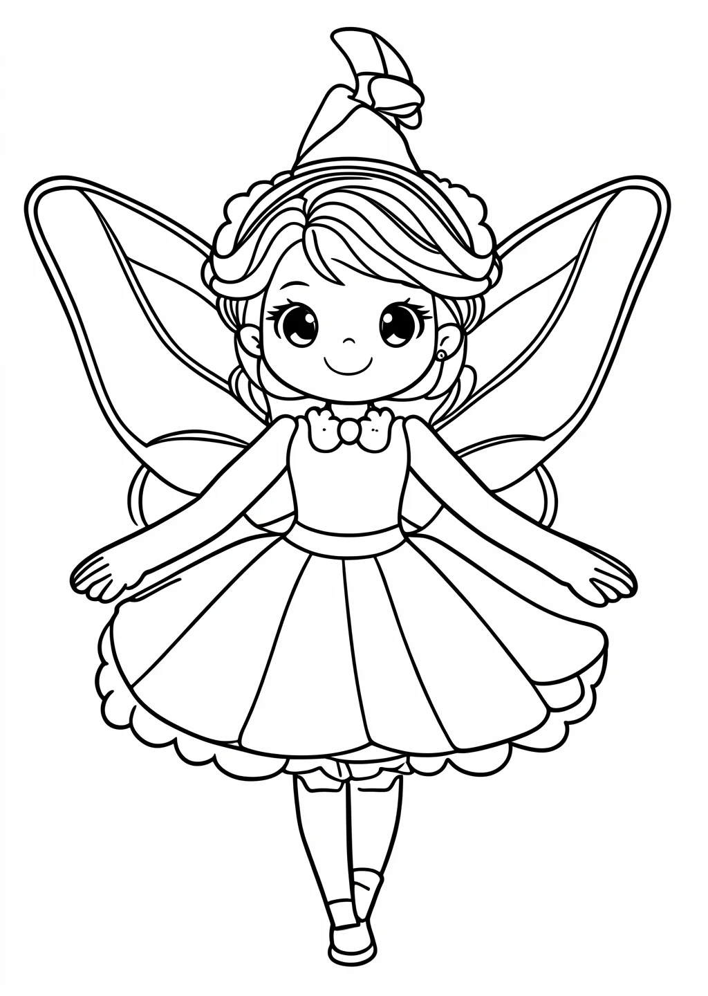 Carnival Fairy Costume Coloring Page
