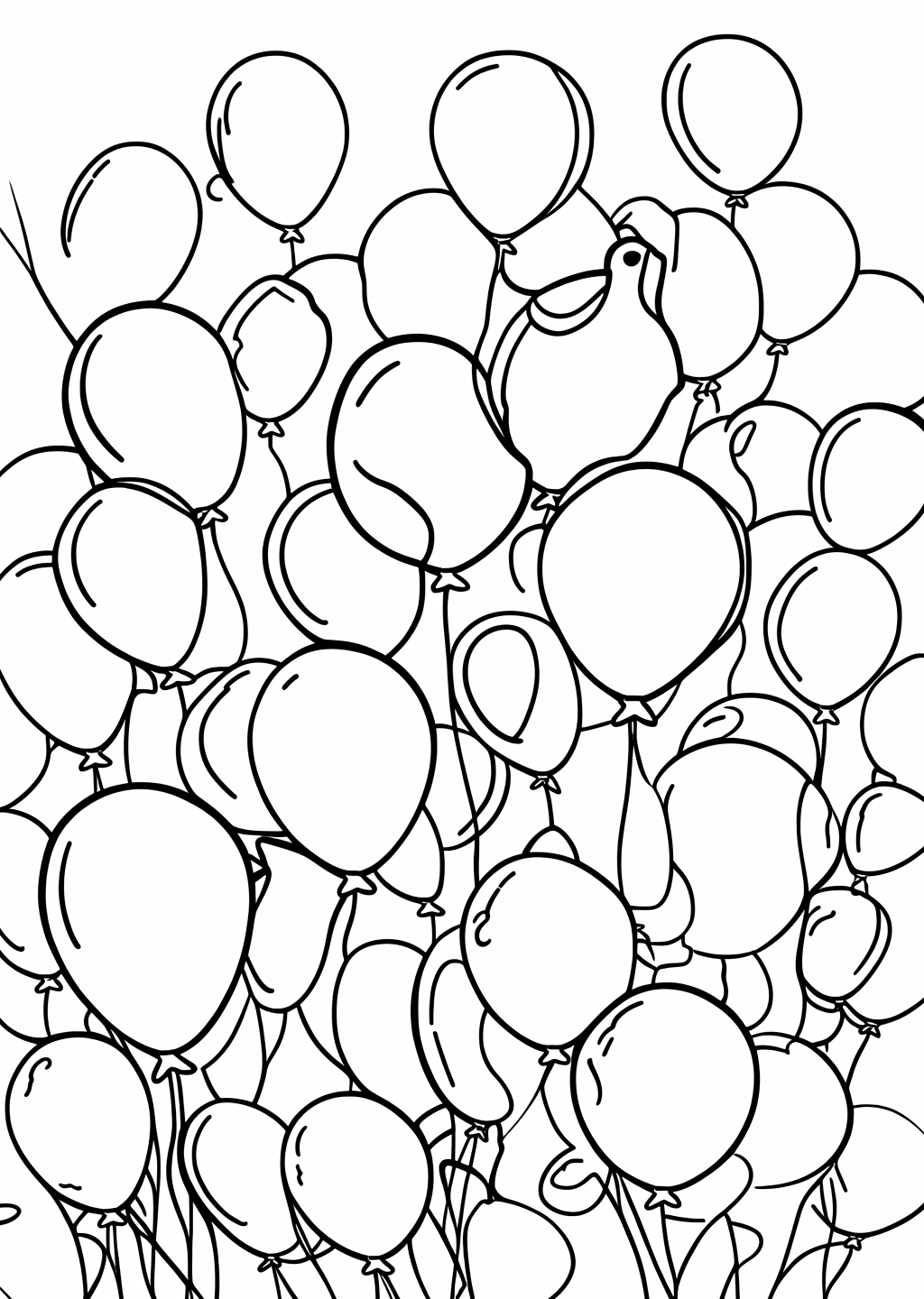 Carnival Luftballons Coloring Page – line art