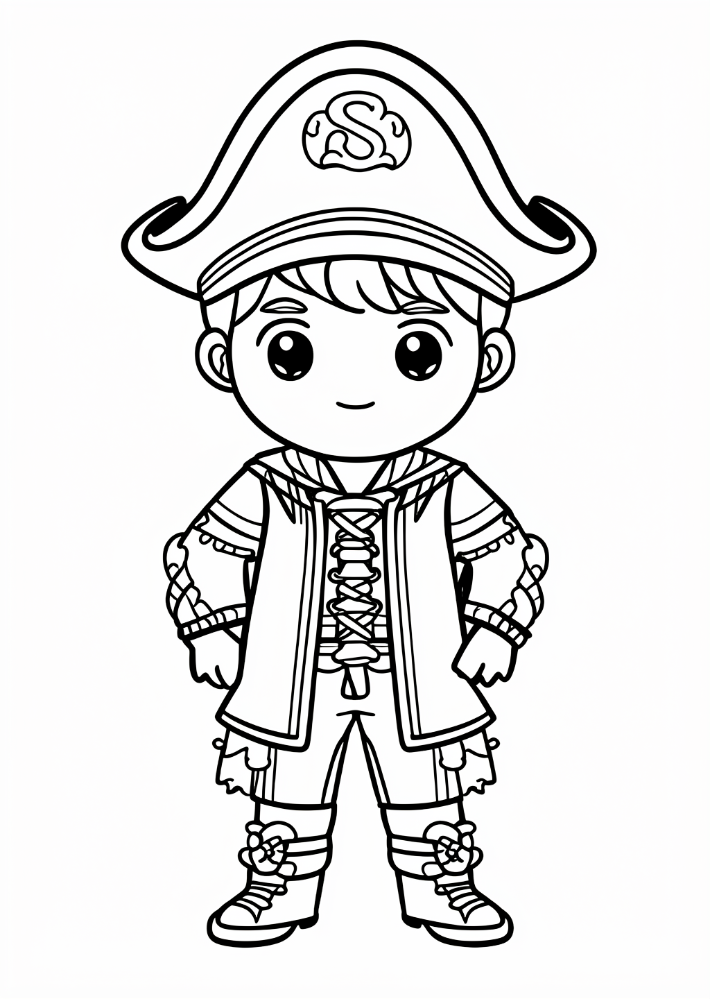 Desenho para colorir: Carnival Pirate – line art