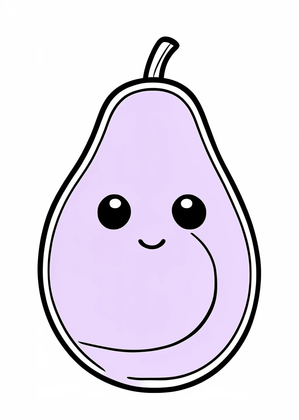 Kawaii Avocado Coloring Page – colored example