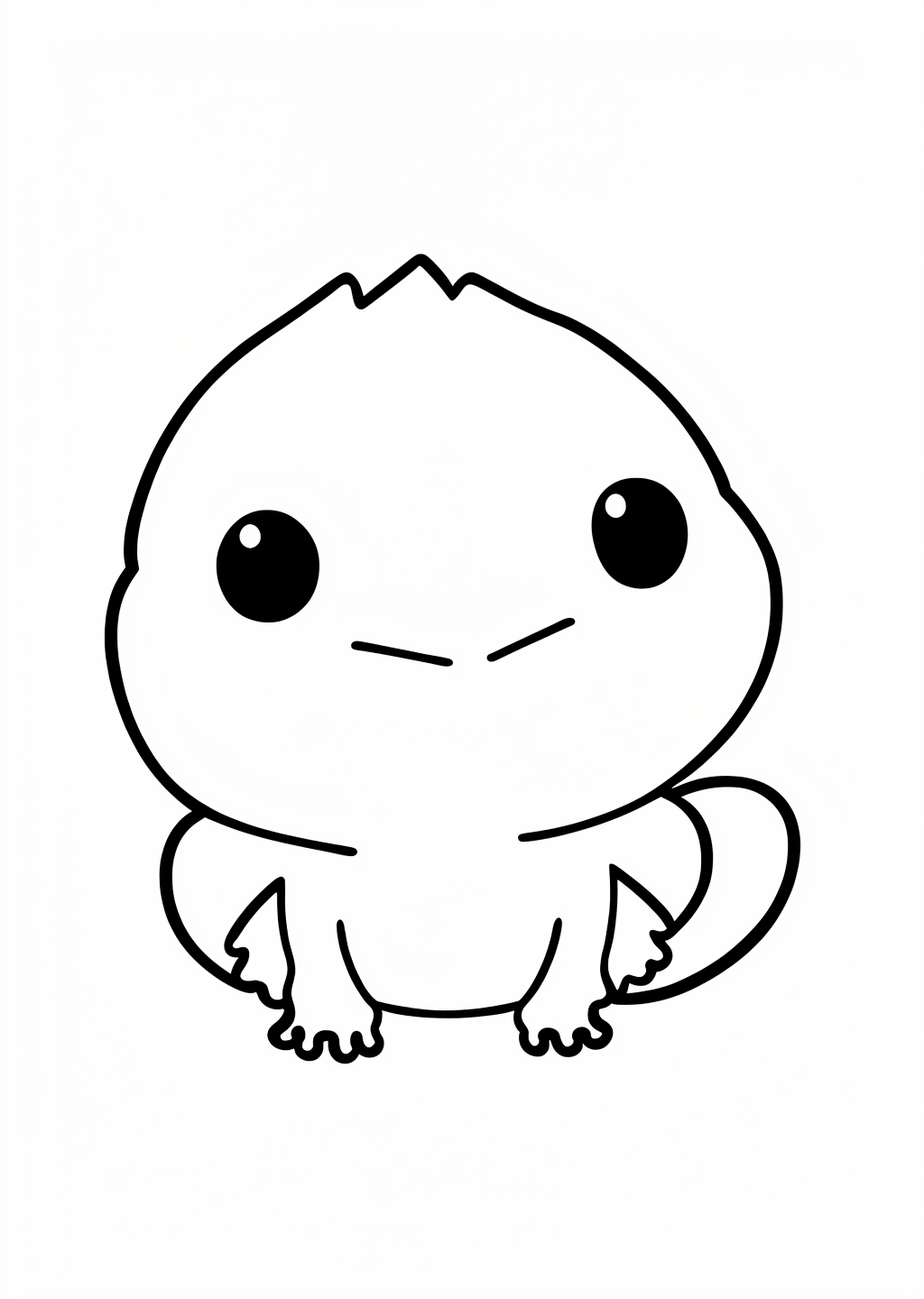 Kawaii Axolotl Coloring Page – line art