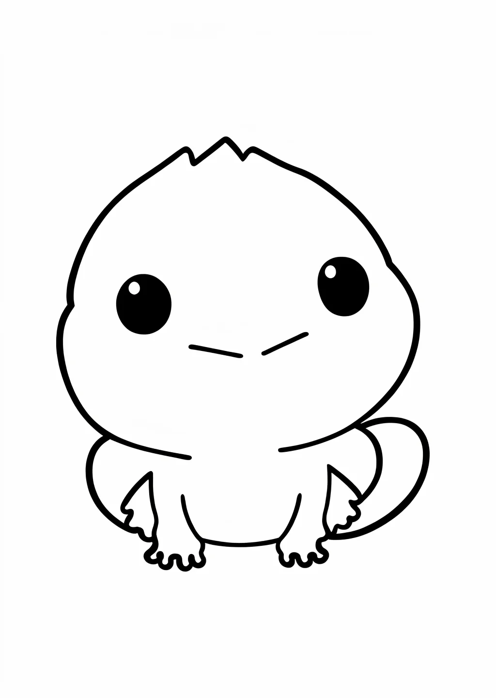 Kawaii Axolotl Coloring Page