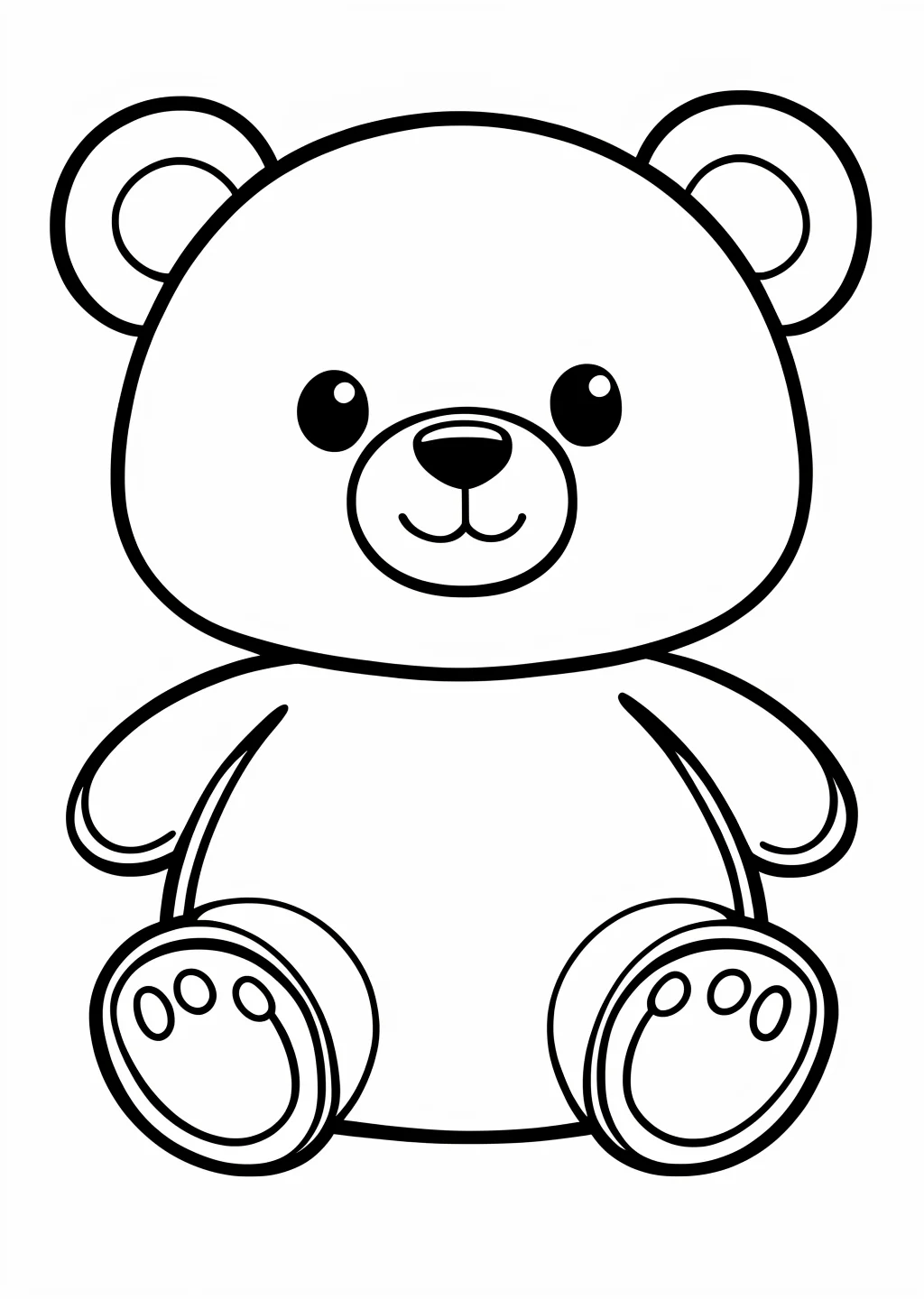 Kawaii Bear 2 Coloring Page