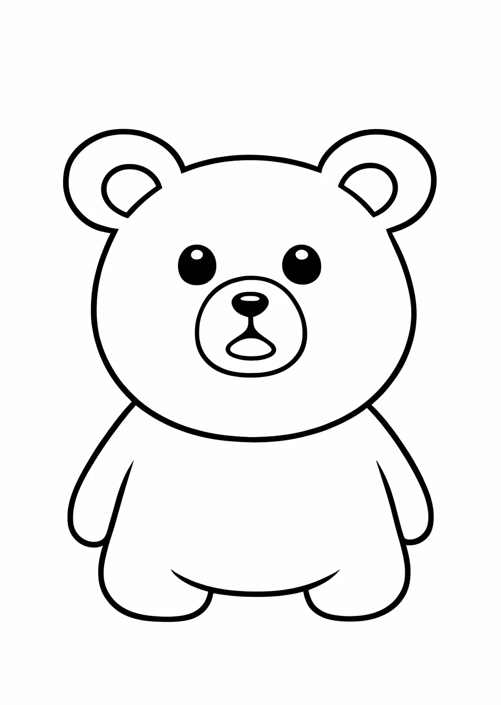 Kawaii Bear Coloring Page