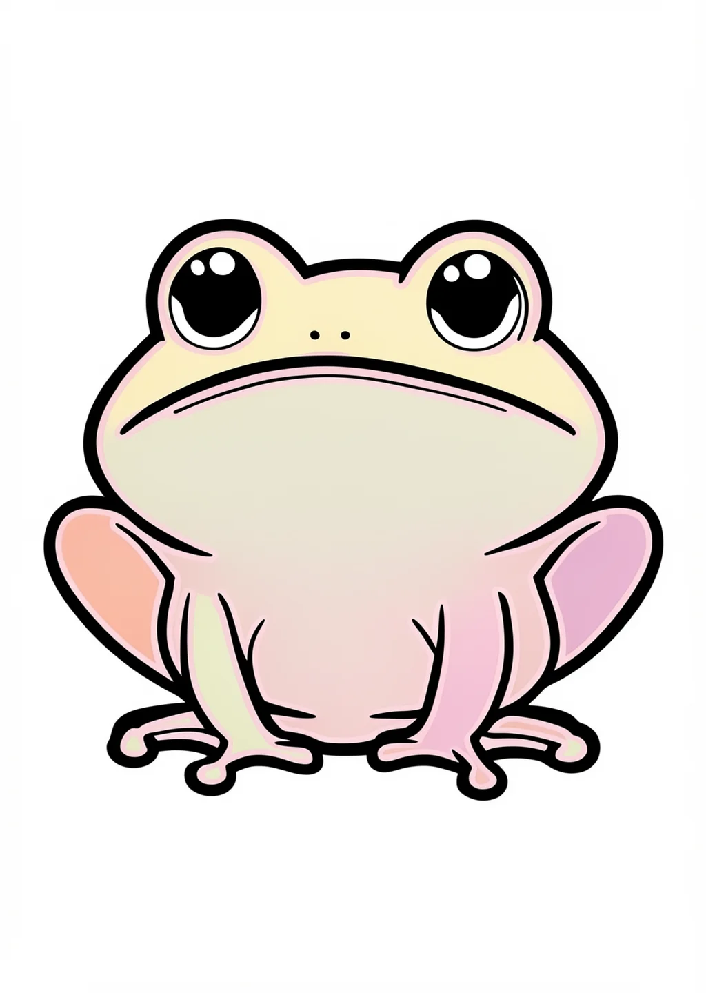 Kawaii Frosch Coloring Page – colored example