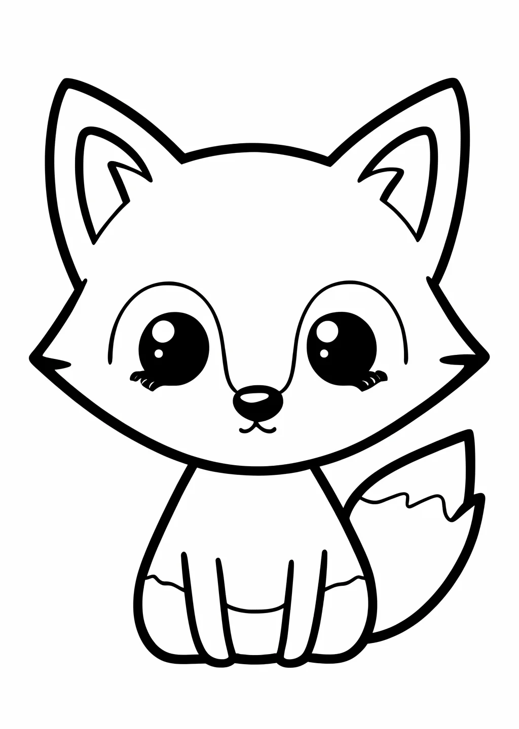 Kawaii Fox Coloring Page