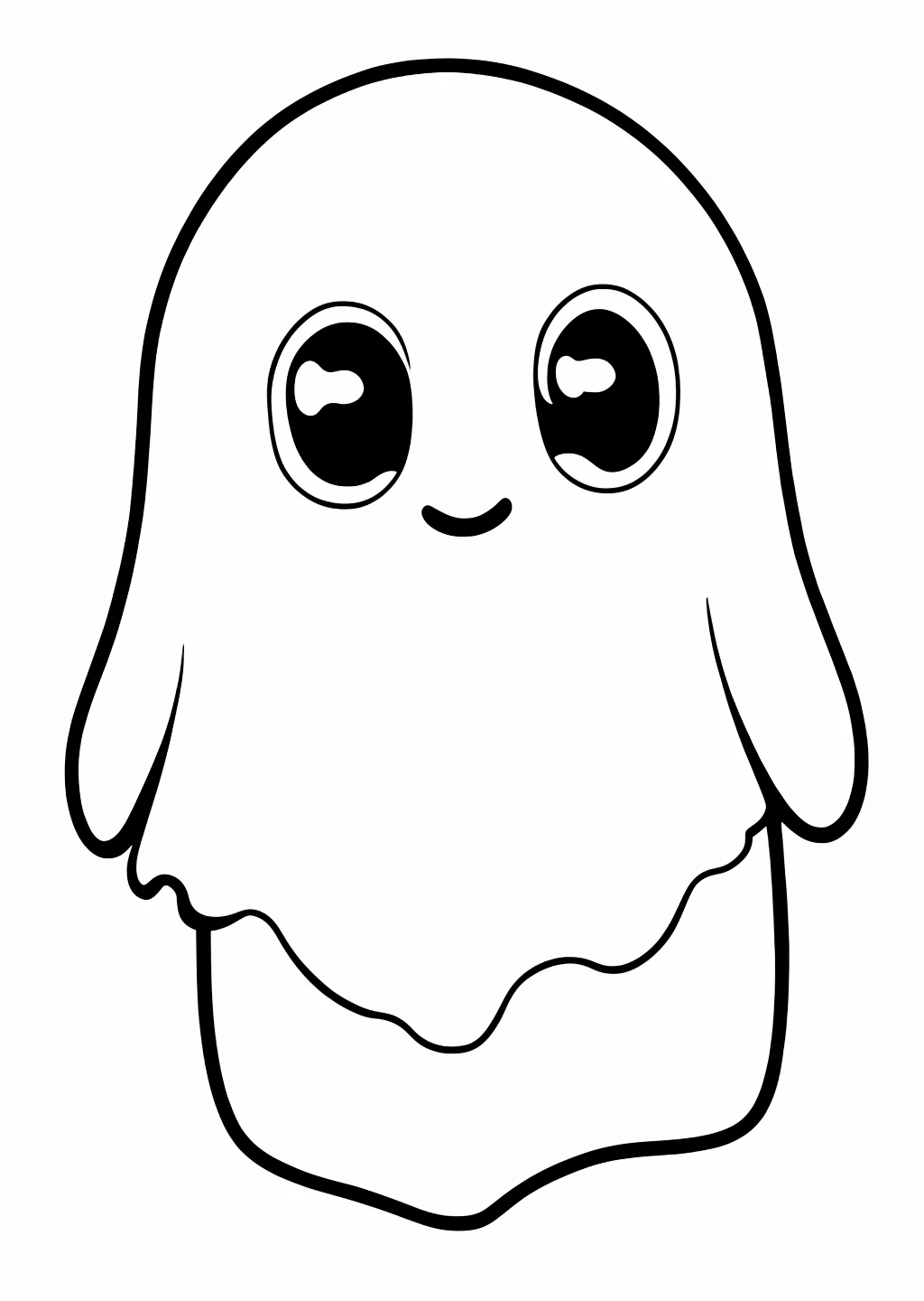 Kawaii Ghost Coloring Page