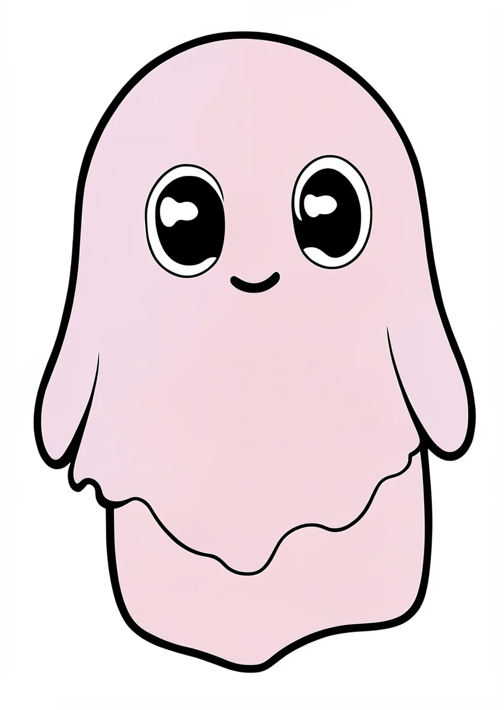 Kawaii Ghost Coloring Page – colored example