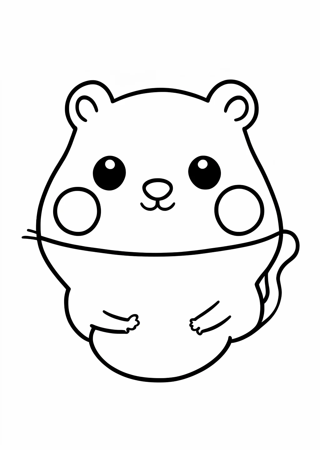 Kawaii Hamster Coloring Page
