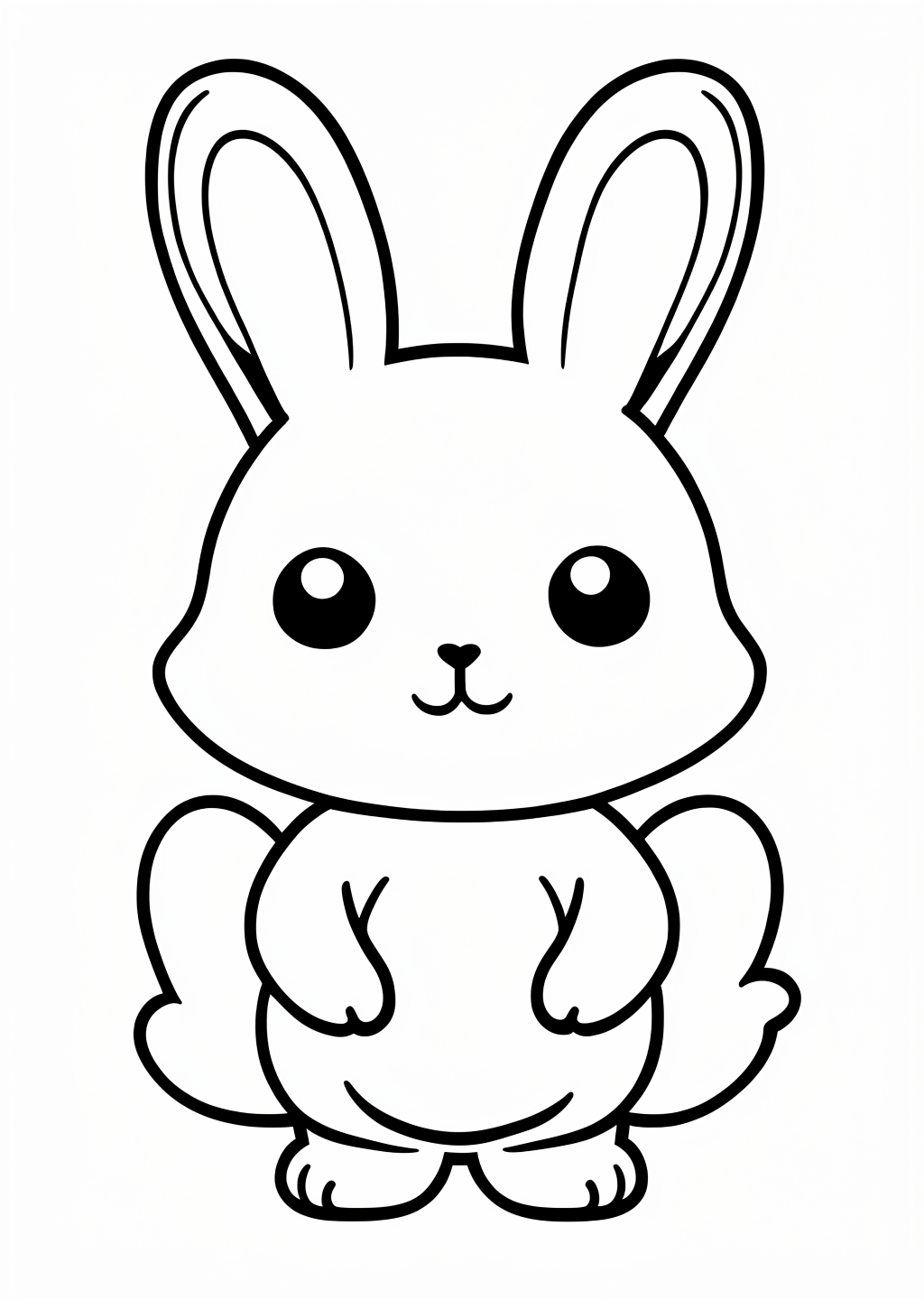 Desenho para colorir: kawaii Bunny – line art
