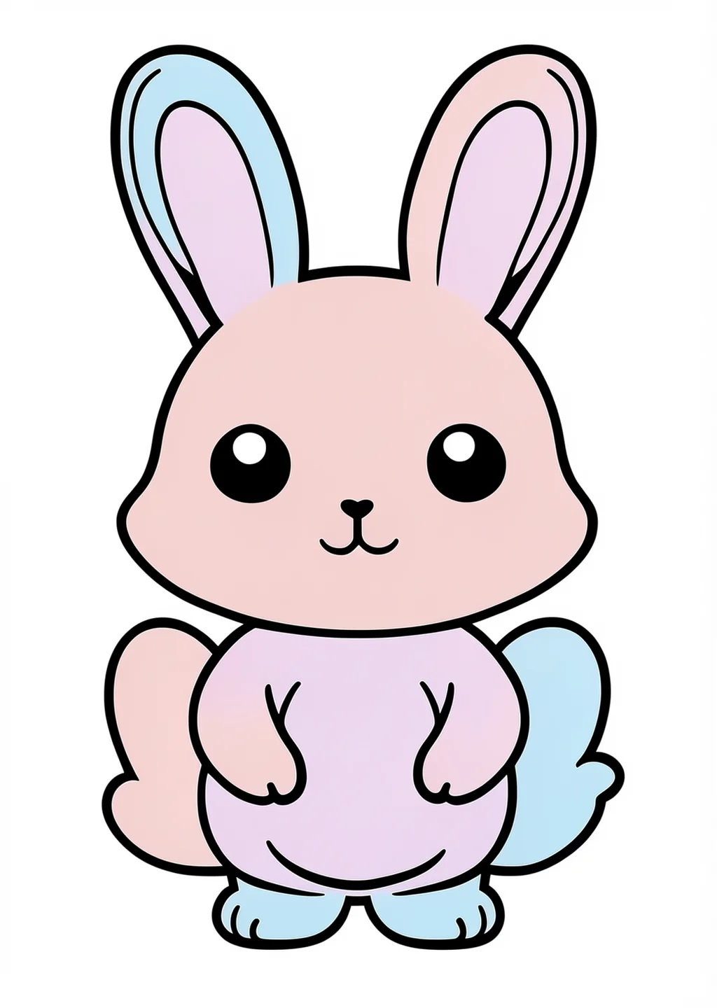 Desenho para colorir: kawaii Bunny – colored example