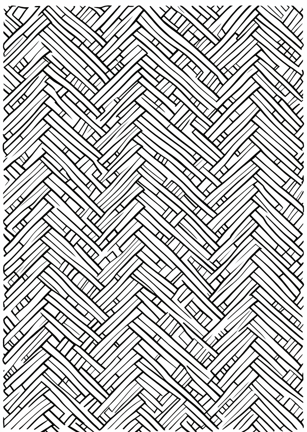 New Year Ajiro Coloring Page – line art