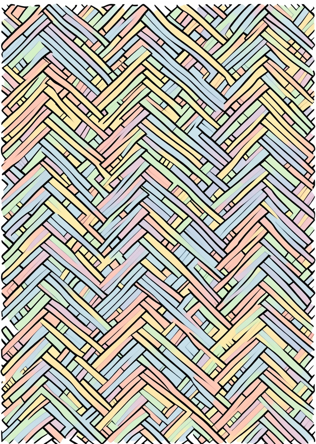 New Year Ajiro Coloring Page – colored example