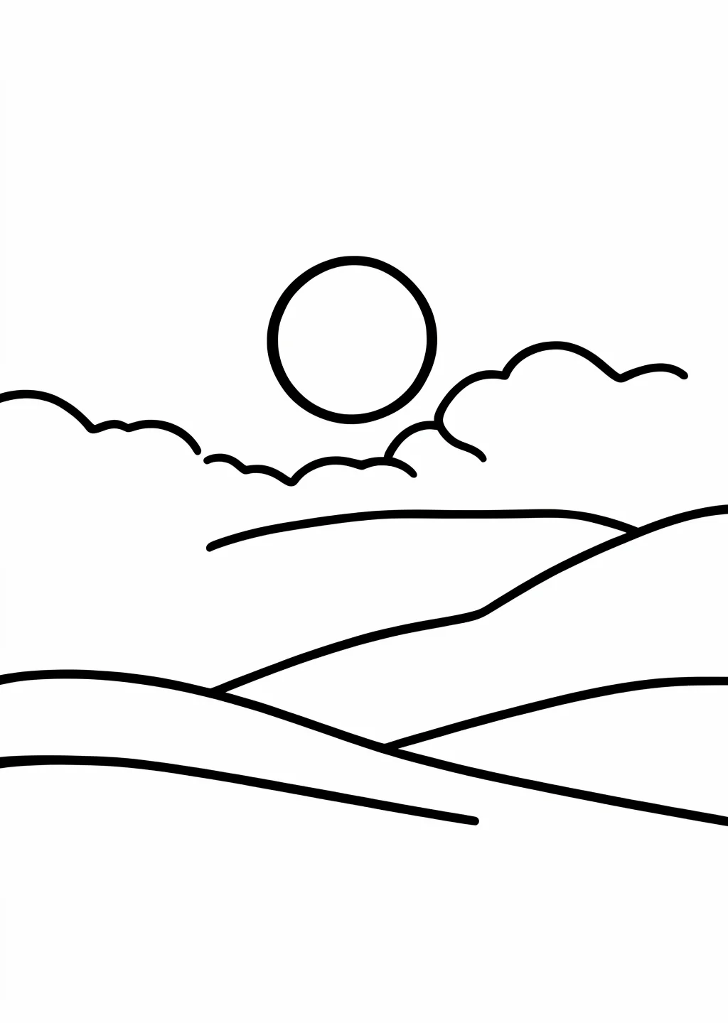 New Year Sunrise Coloring Page