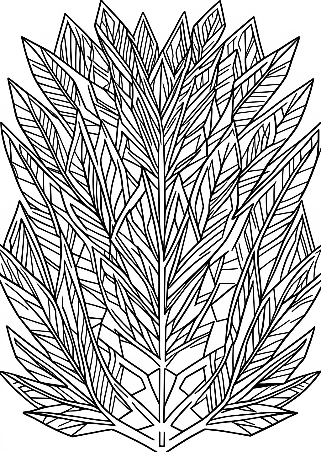 New Year Hemp Leaf Coloring Page – line art