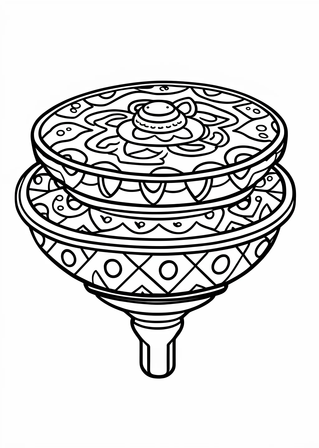 New Year Spinning Top Coloring Page