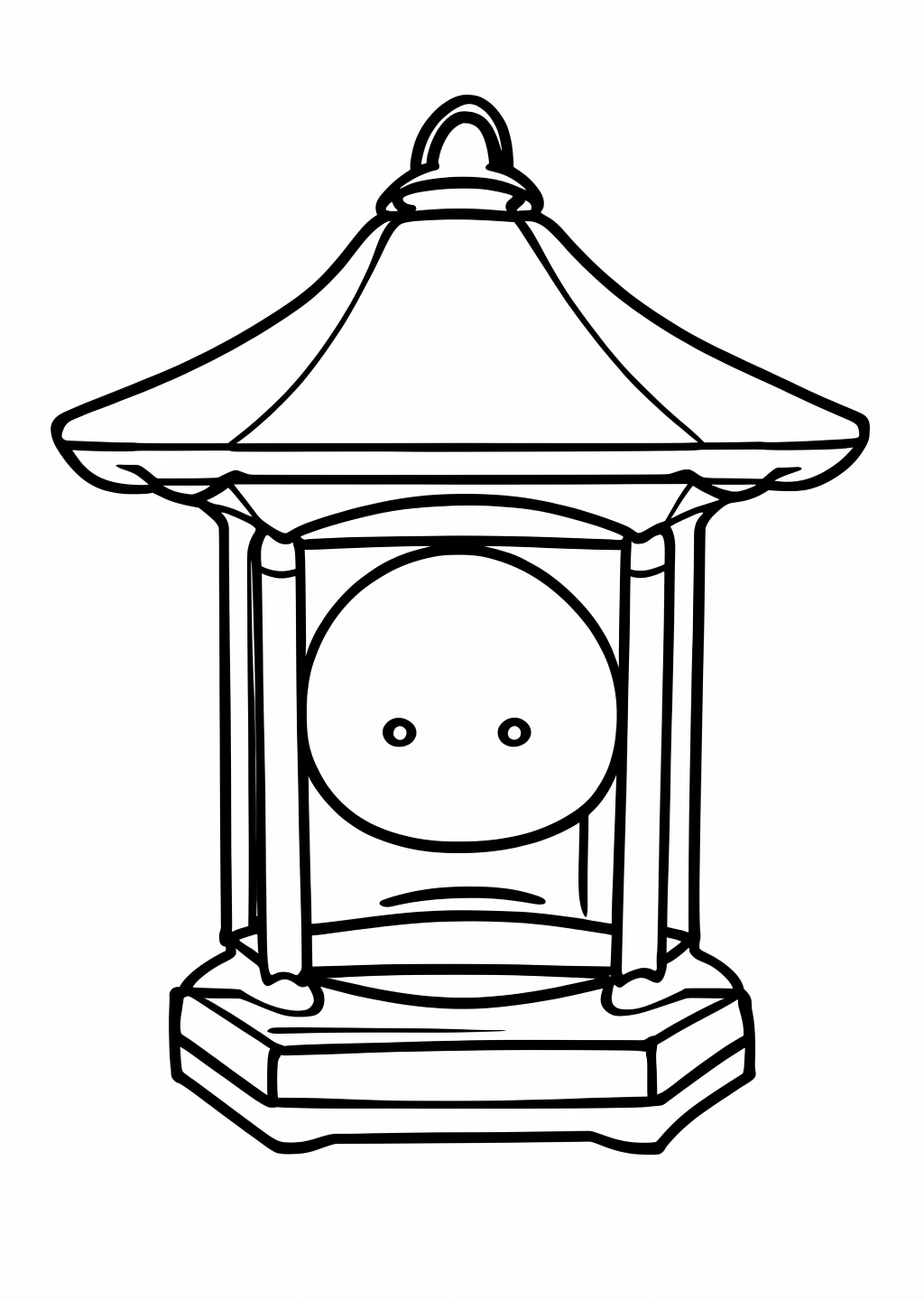 New Year Bon Festival Coloring Page – line art