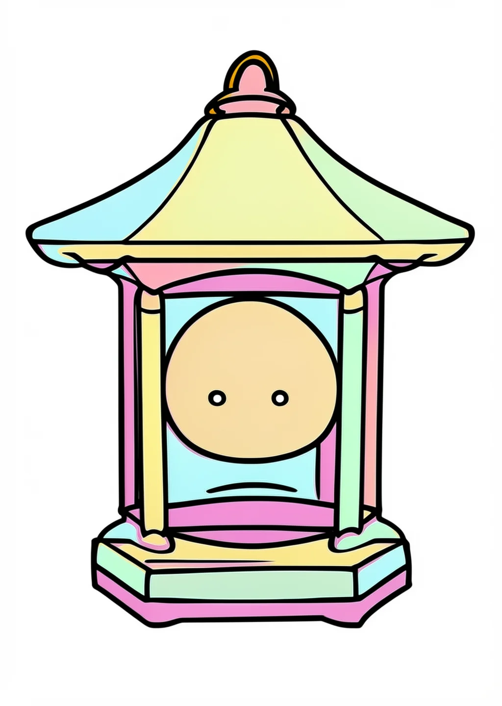 New Year Bon Festival Coloring Page – colored example