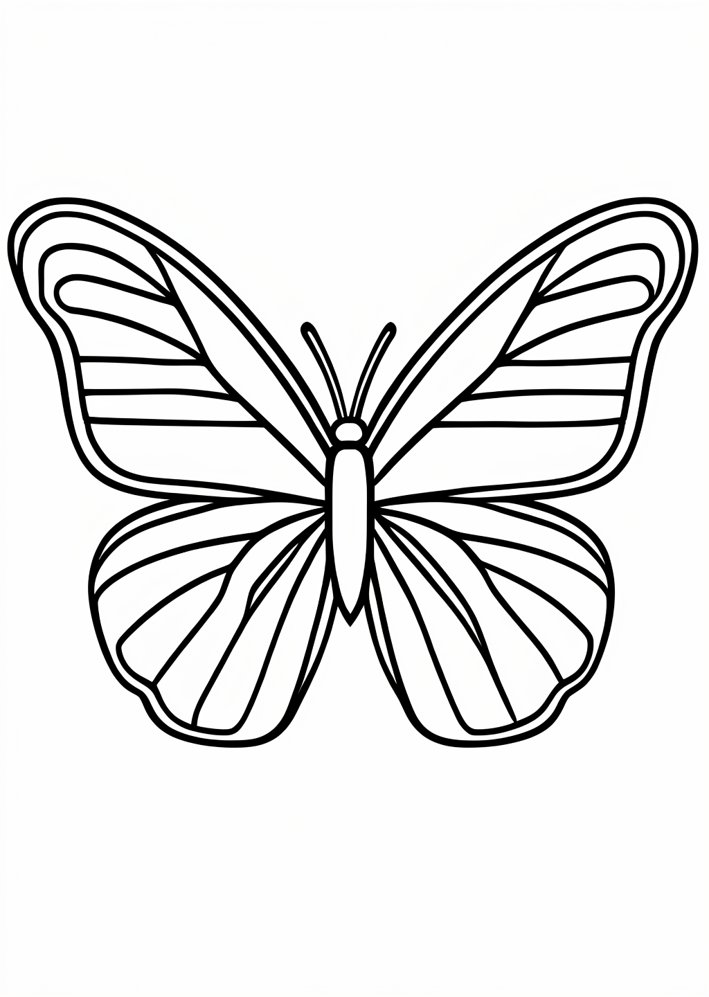 New Year Butterfly Coloring Page – line art