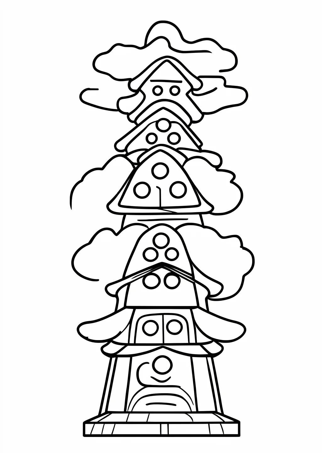 New Year Daruma Otoshi Coloring Page