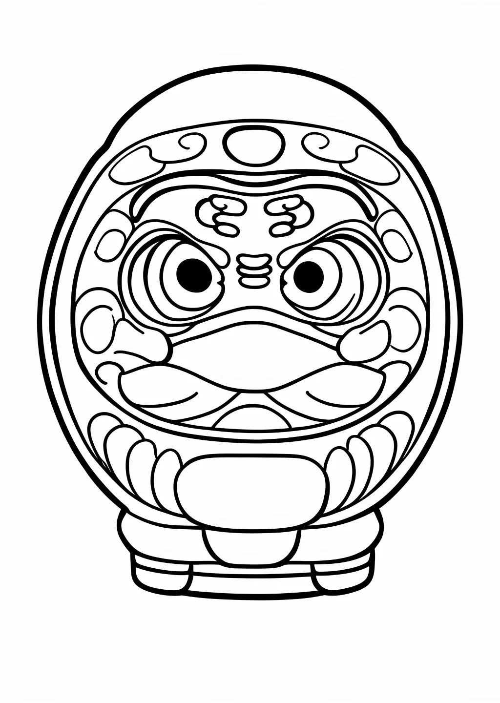 New Year Daruma Coloring Page