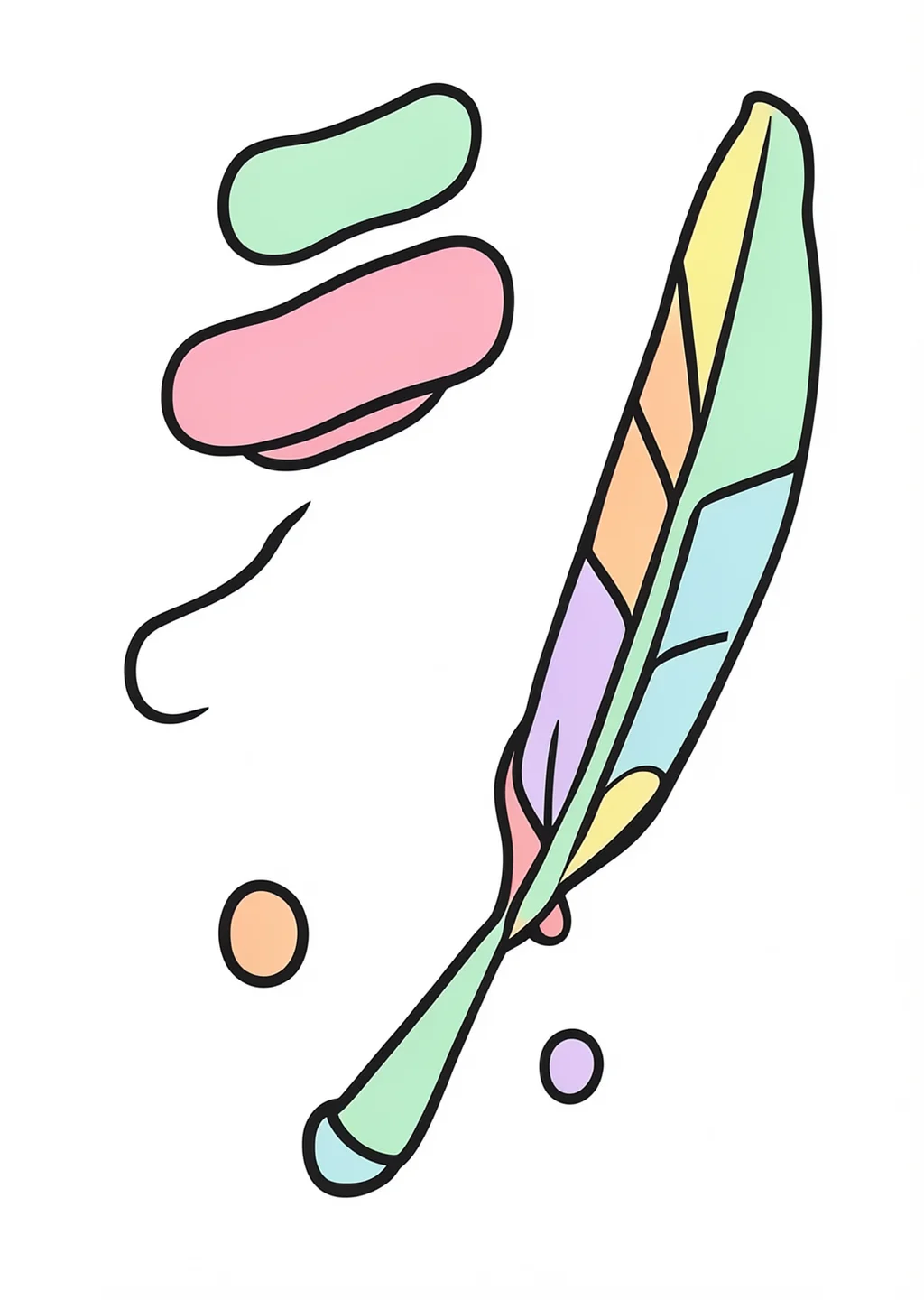 New Year Brush Coloring Page – colored example
