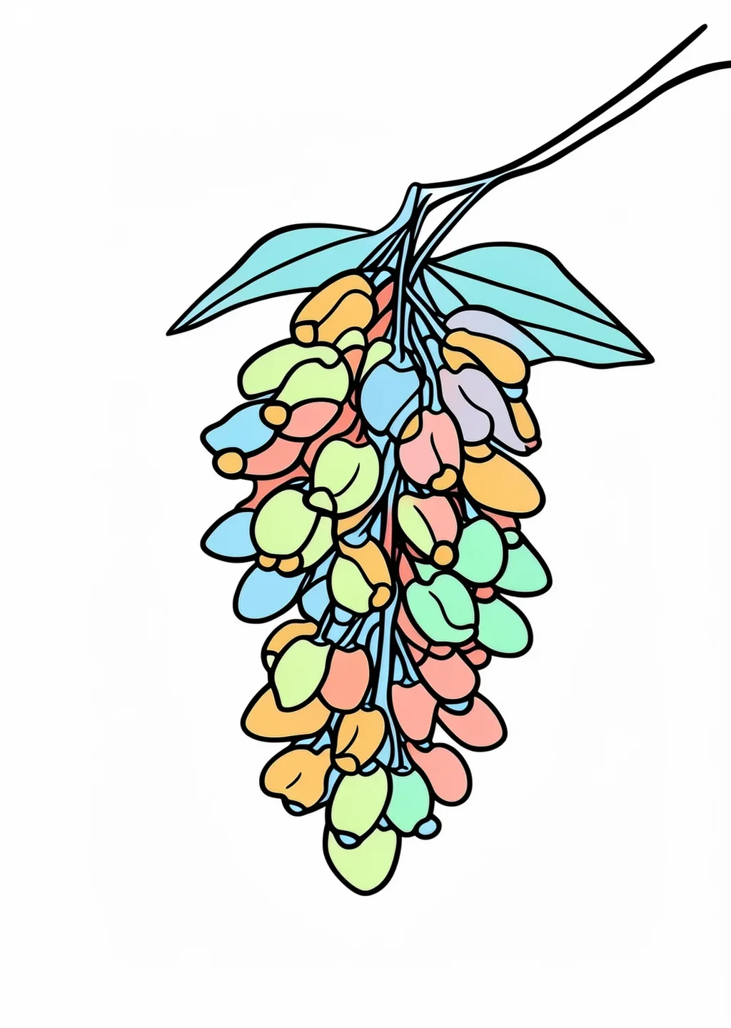New Year Fuji Coloring Page – colored example