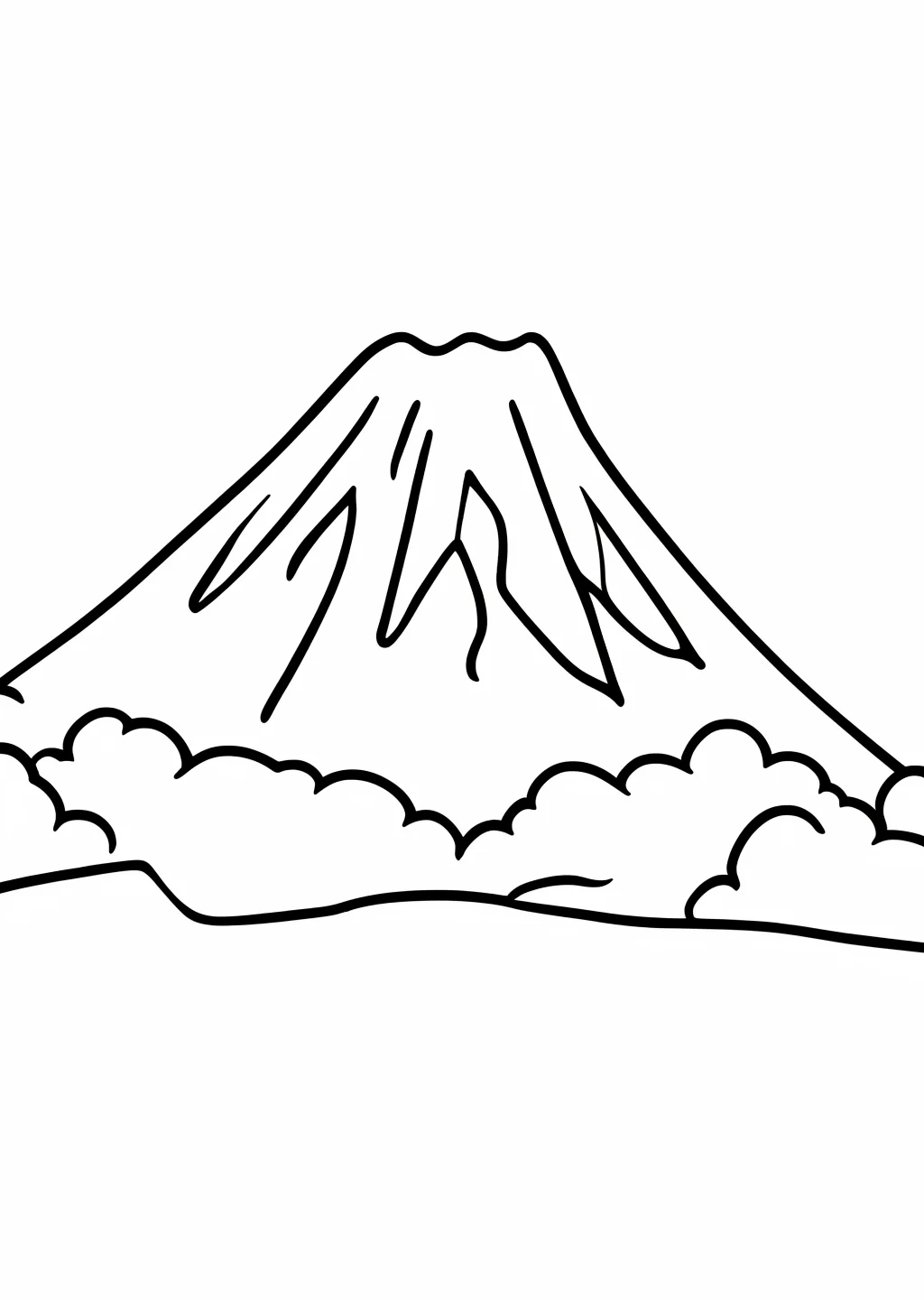 New Year Mount Fuji Coloring Page