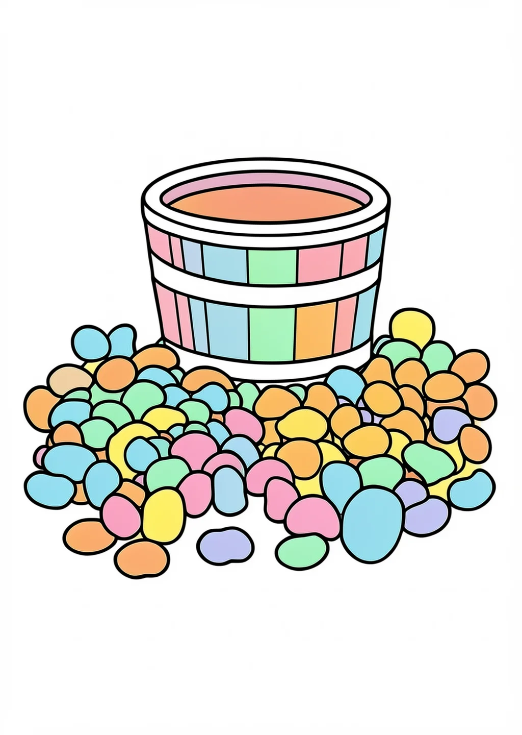New Year Lucky Beans Coloring Page – colored example