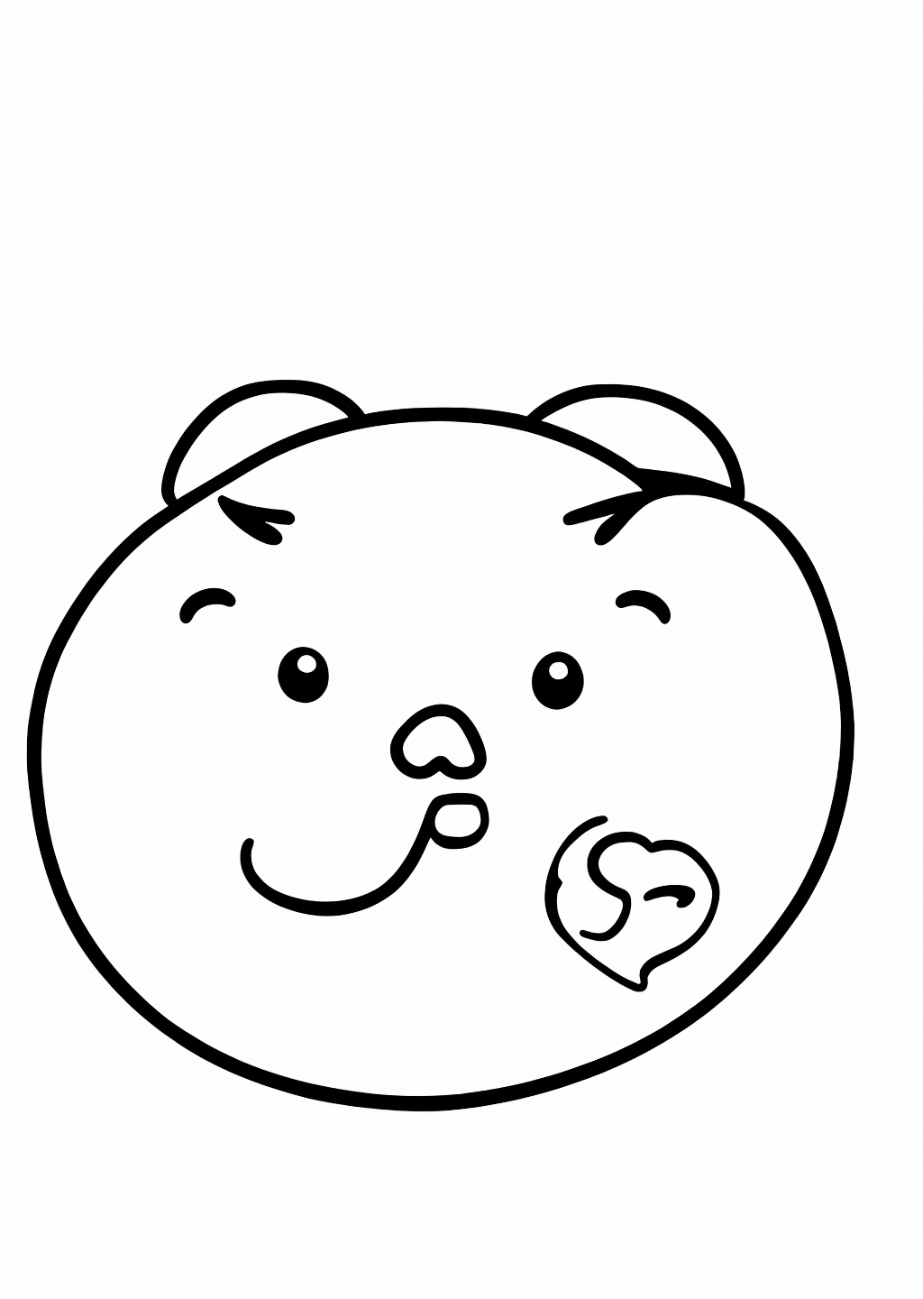 New Year Face Game Coloring Page – line art