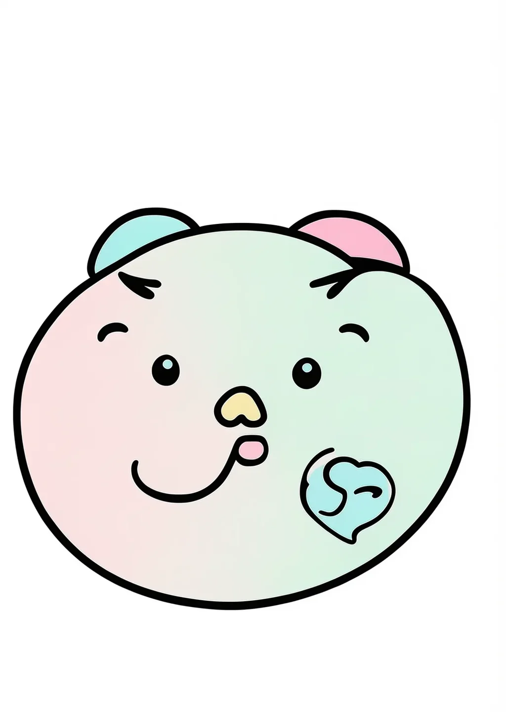 New Year Face Game Coloring Page – colored example